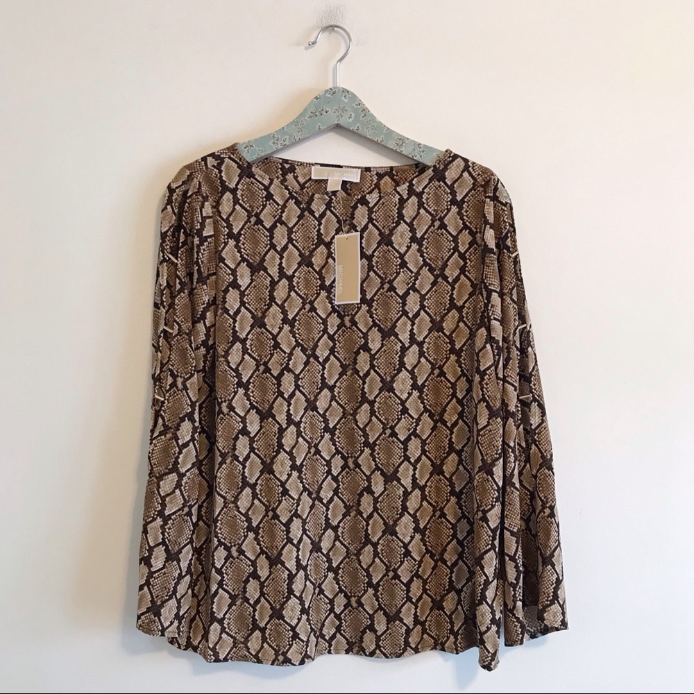 Michael Kors | NWT Snake Cut-out Sleeve Blouse
